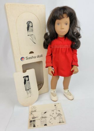 Vintage Sasha Doll 104 Brunette In Red Dress - Box & Tag