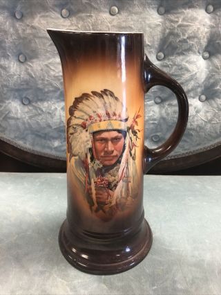 Warwick Ceramic Pitcher.  Indian.  Native American