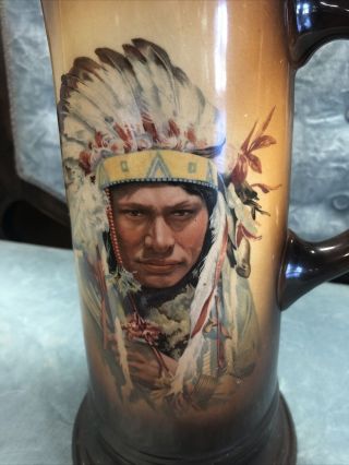 Warwick Ceramic Pitcher.  Indian.  Native American 2