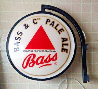 Vintage Nib Bass & Co’s Pale Ale Bar Sign Double Sided Light Up Pub Sign