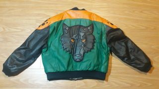 Vintage Michael Hoban Wheremi Wolf Leather Jacket Custom Embellished Swarovski