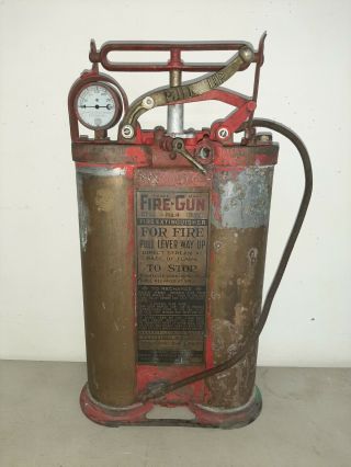 Vintage Fire Gun No.  4 Dual Cylinder Fire Extinguisher American Lafrance - Empty