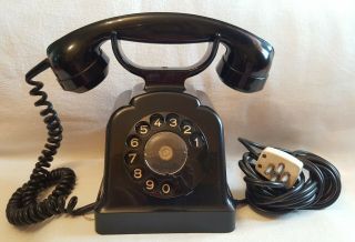 Vintage Black Bakelite Telephone Rotary Phone