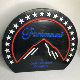 Paramount Pictures Illuminated Marquee Round Light Up Sign Vintage Staven Ny ‘87