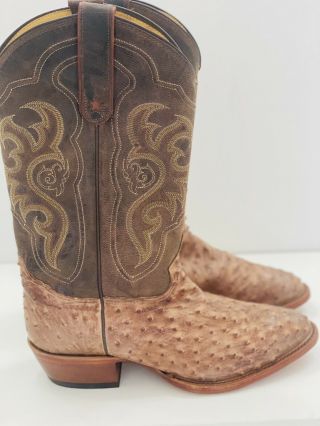 Vintage Tony Lama Ostrich Cowboy Boots Handcrafted In Usa Size 10.  5