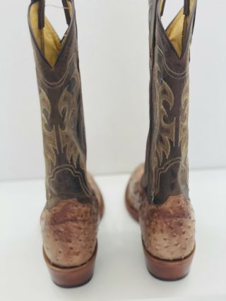 Vintage Tony Lama Ostrich Cowboy Boots Handcrafted In USA Size 10.  5 3