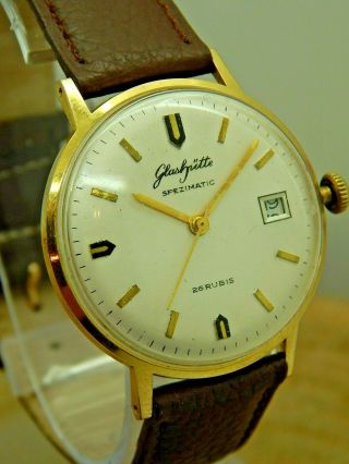 Gub Vintage Glashutte Spezimatic 26 Rubis Jewel Watch Cal 75 Automatic
