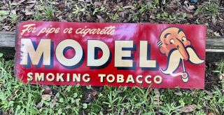 Authentic Vintage Metal Model Smoking Tobacco Sign.