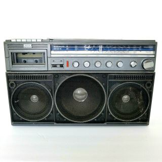 Vtg Magnavox D8443 Power Player Stereo Cassette Boombox Ghetto Blaster