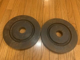 York Barbell Olympic Weight Plates 25lb Pair 50 Lb Total Vintage Milled