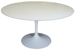Mid Century Modern Eero Saarinen Knoll International White Tulip Dining Table