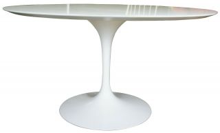 Mid Century Modern Eero Saarinen Knoll International White Tulip Dining Table 3