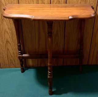 Vintage Antique Small Hand Made Wood Foyer Hallway Table Plant Stand