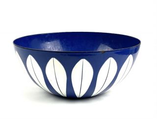 Cathrineholm Of Norway Lotus Enamel Bowl 9.  5” Blue & White Grete Prytz Kittelsen
