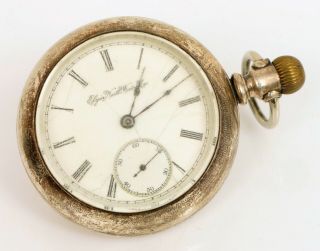 Vintage Elgin Coin Silver Fahys Pocket Watch Large 18s 11j Grae 10 Model 2 - 4