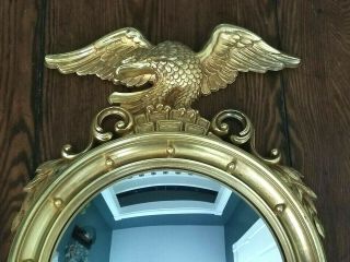 Vtg 1960 Syroco 4010 Large Convex Mirror 28 " Gold Federal Eagle 13 Colony 60s