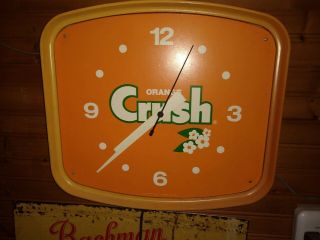 Vintage Orange Crush Advertising Clock Dualight