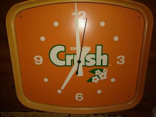 Vintage Orange Crush Advertising Clock Dualight 3