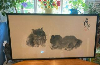 Vintage Art Piece Cats Pic And Lolo - Da Wei Kwo
