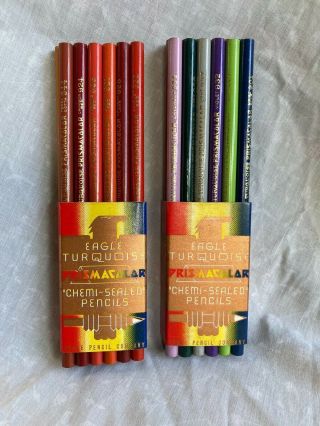 Vintage Eagle Turquoise Prismacolor Chemi - Colored Pencils X 24
