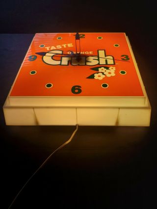 Vintage Mid Century Orange Crush Soda Promotional Electric CLOCK LIGHT Kolux 3