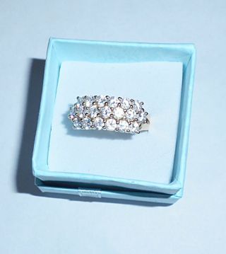 Vintage Qvc 14k Gold Cocktail Ring W/19 Faceted Stones - - Size 8,  4.  1 Grams