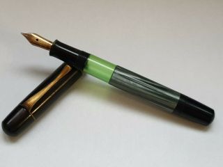 Vintage Fountain Pen Pelikan 100 N 14k Gold Nib 585 Fruted Band & Clip (no.  2v)