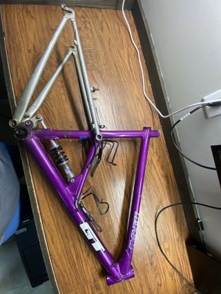 20 " Vintage Gt Rts - 3 Mountain Bike Frame Full Suspension Purple Anodized