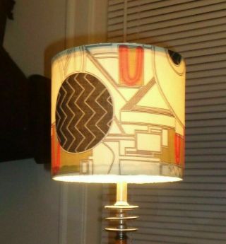 Art Deco 8 " Inch Dia.  Lamp Shade - Designer Fabric - For Vintage Lamps " Cliff "