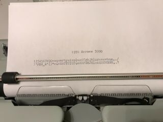 Vintage 1970’s HERMES 3000 Typewriter w/Case,  In Great. 2