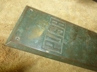 Vintage Antique Lg Heavy Brass/bronze Push Plate 61721 A