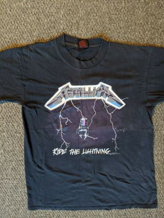 Vintage Metallica Ride The Lightning Brockum 1991 T Shirt Large Made In Usa