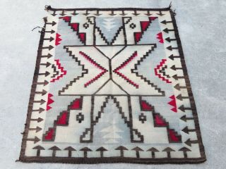 Vintage C.  1930s Navajo Storm Pattern Rug,  51 X 43 Native American Art Blanket