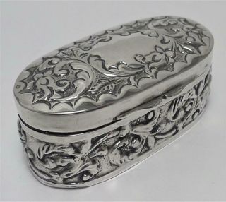 Antique Sterling Silver Ring Box For 3 Rings (2 ½”) – Hallmarked 1904