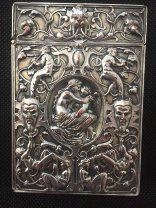 Antique Ornate Elkington Silver - Plated Card Case
