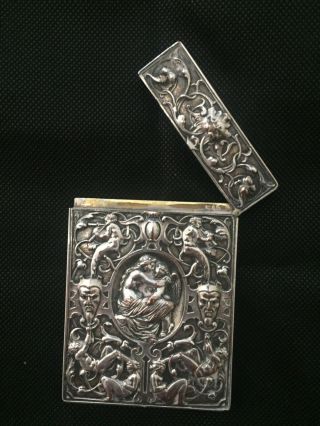 Antique Ornate Elkington Silver - Plated Card Case 3
