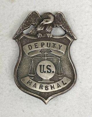 Vintage Coin Silver Deputy Us Marshall Badge