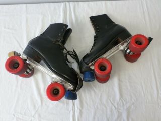 Vintage Riedell Sure Grip Roller Skates With Toe Guard & Quad Brakes Size Mens 8