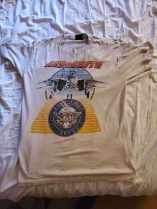 Vintage 1986 Aerosmith Done With Mirrors Tour Shirt.  Size L