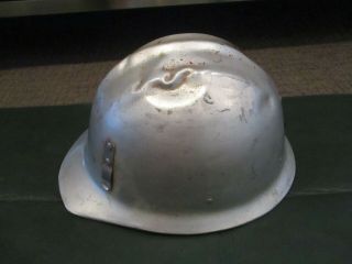 Vintage E.  D.  Bullard 502 Hard Boiled Aluminum Fire Fighting Helmet Hat