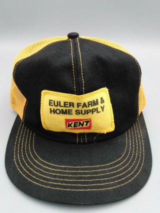 Vintage Kent Feeds Euler Farm Snapback Trucker Hat Patch K - Products Usa