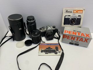 Vintage Asahi Pentax K1000 Camera And Lens Bundle