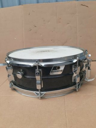 Vintage 90s Ludwig 5x14 Black Galaxy Aluminum Acrolite Snare Drum