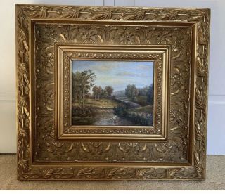 Vintage Oil Landscape Painting Gold Frame /shipping Or Local Pickup