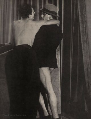 1931/76 Vintage Brassai Paris Gay Bar Homosexual Couple Men Suit Photo Art 12x16