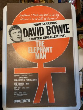 David Bowie The Elephant Man Poster 1980 Booth Theatre Broadway Nyc Vintage