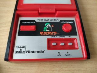 Vintage Nintendo game watch Panorama Screen Mario ' s Bombs Away 3