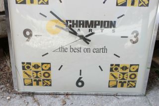Vintage Champion Grader Parts Dealer Bubble Glass Wall Clock Advertising Sign 2