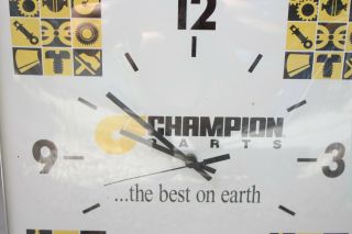 Vintage Champion Grader Parts Dealer Bubble Glass Wall Clock Advertising Sign 3