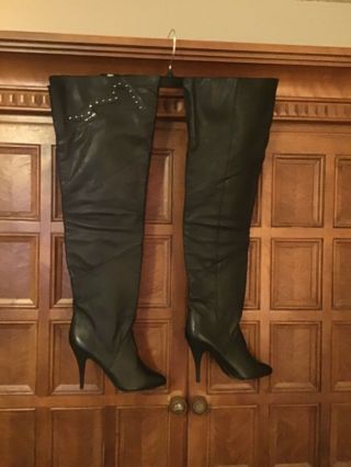 Wild Pair Thigh High Boots - Rare Vintage - Leather - Size 8.  5